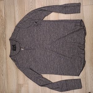WINGS + HORNS Canada Dark Grey Henley Cotton Sz XL Half Button Long Sleeve Shirt